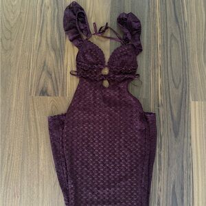 Meshki ezra lace maxi dress